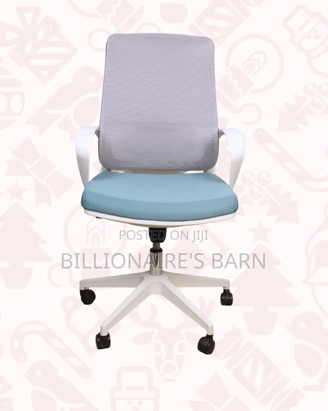 White Mid-Back Mesh Office Chair — Office Style, Lower-Back Support