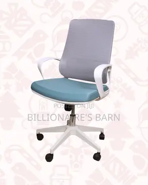 White Mid-Back Mesh Office Chair — Office Style, Lower-Back Support