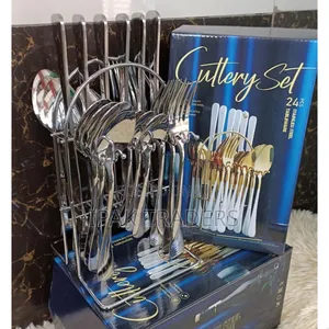 24 PCS Stainless Cutlery Sets 
Pure Stainless