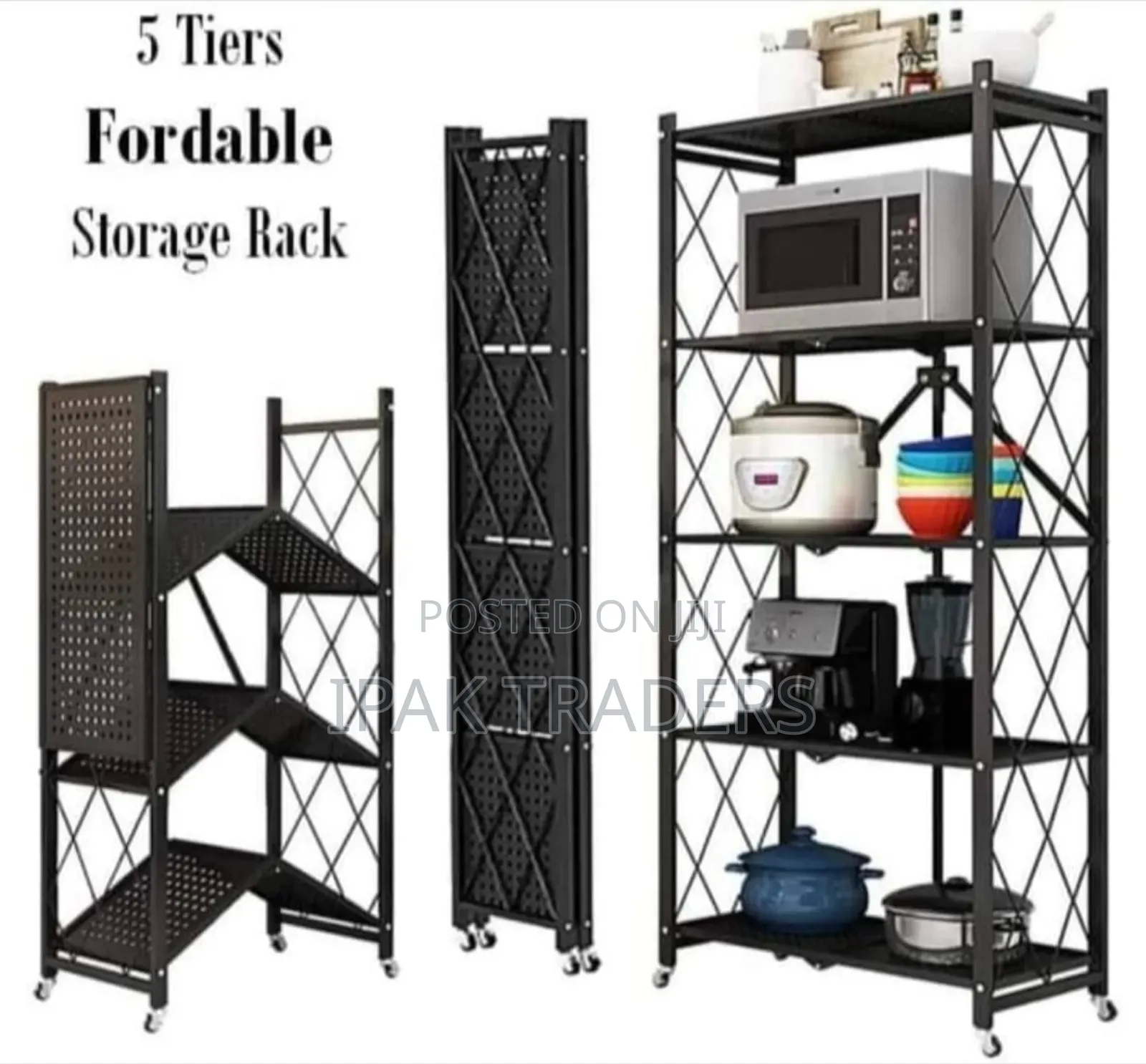 Foldable Storage Rack 
 *5* Layer 
*Black and White