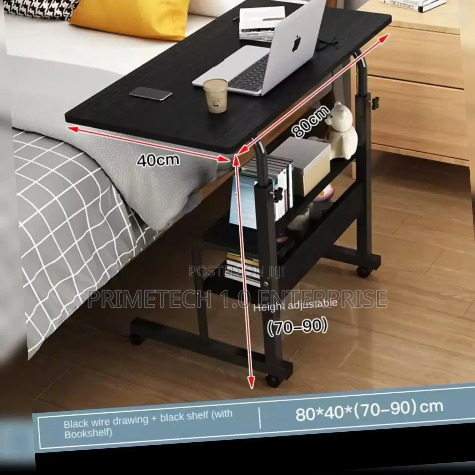 Black 40 by 80cm Laptop Table