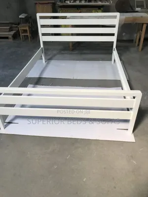 White Slatted Bed 4 by 6