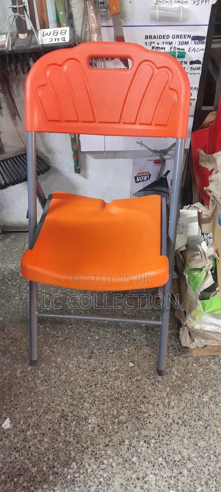 Orange Chairs With Folding Mechanism