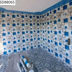 Blue Beautiful Tv Room Wallpaper