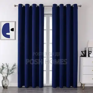 Blue Linen Quality Curtains