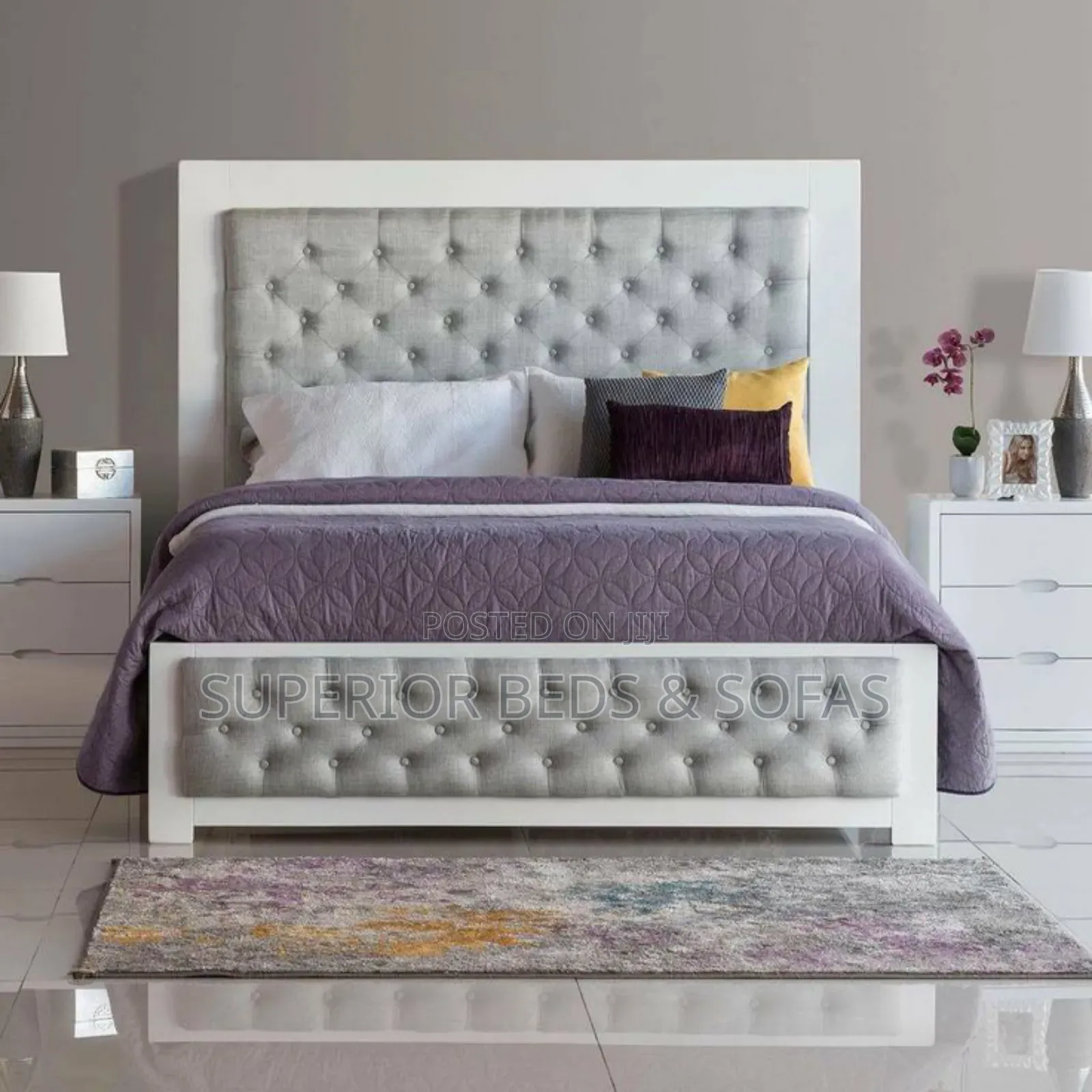 Tufted Upholstered Bed Frame