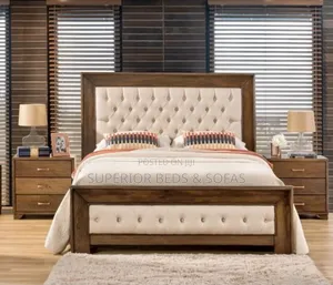 Wooden Tufted Upholstered Bed Size 5 by 6