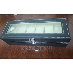 Soft Leather 6 Watch Box Organizer