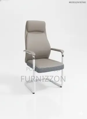Grey Leather PVC Office Meeting Chair