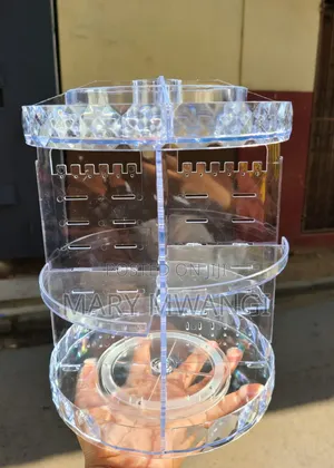 Rotating Makeup Organizer Makeup Display Cabinet With Brush Holder