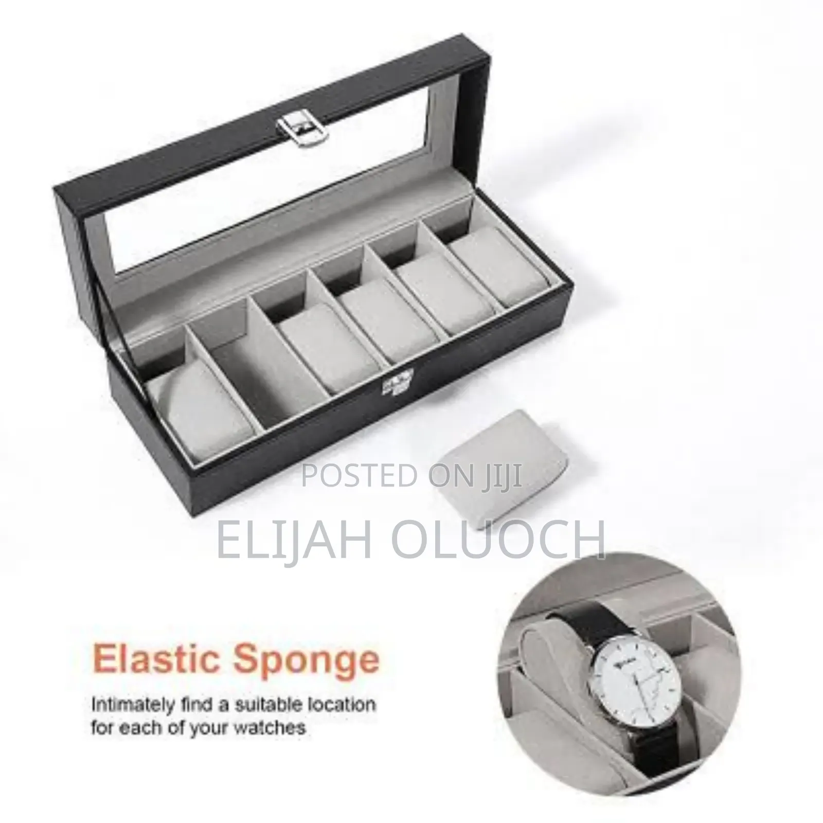 Soft Leather 6 Watch Box Organizer Now Available in Black