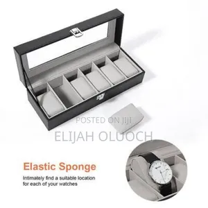 Soft Leather 6 Watch Box Organizer Now Available in Black