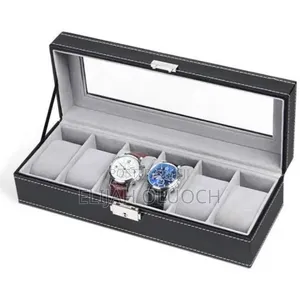 Soft Leather 6 Watch Box Organizer Now Available in Black