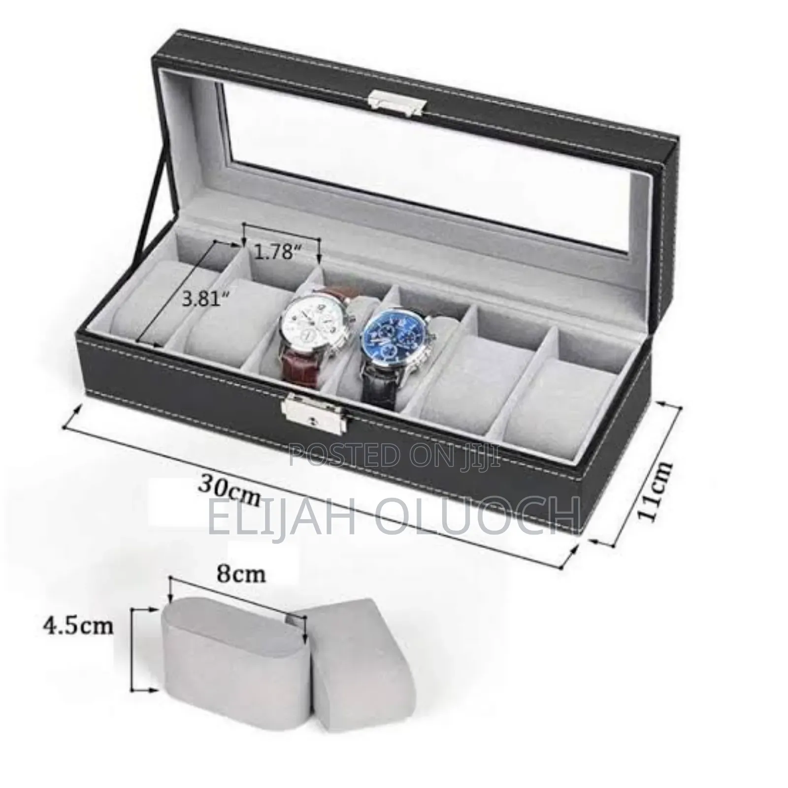 Soft Leather 6 Watch Box Organizer Now Available in Black