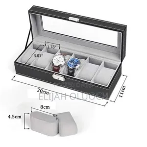 Soft Leather 6 Watch Box Organizer Now Available in Black