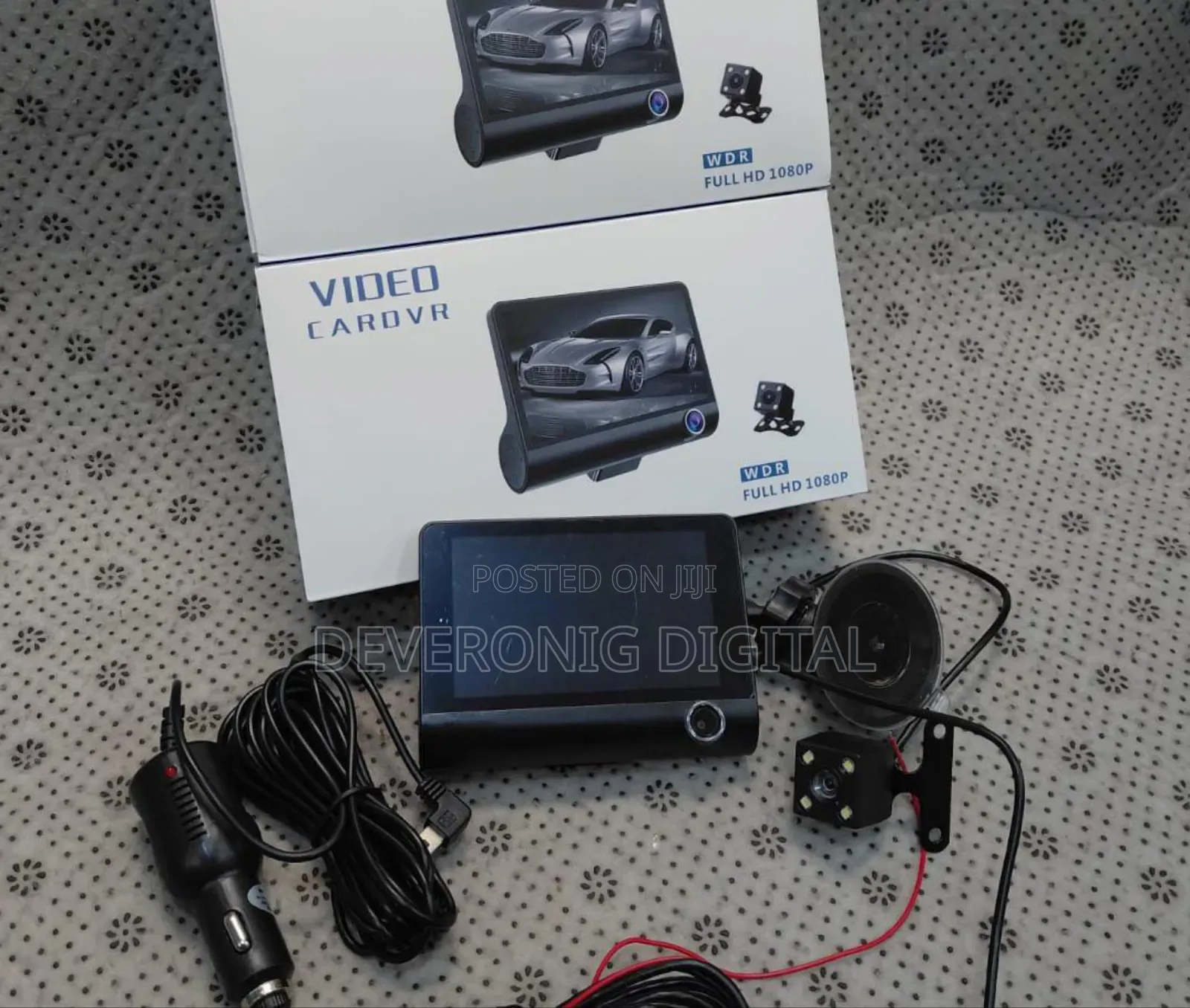 Full Hd 1080p 3-Lens Car DVR Dash Camera Front + Inside + Rear