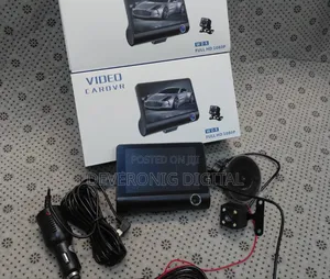 Full Hd 1080p 3-Lens Car DVR Dash Camera Front + Inside + Rear