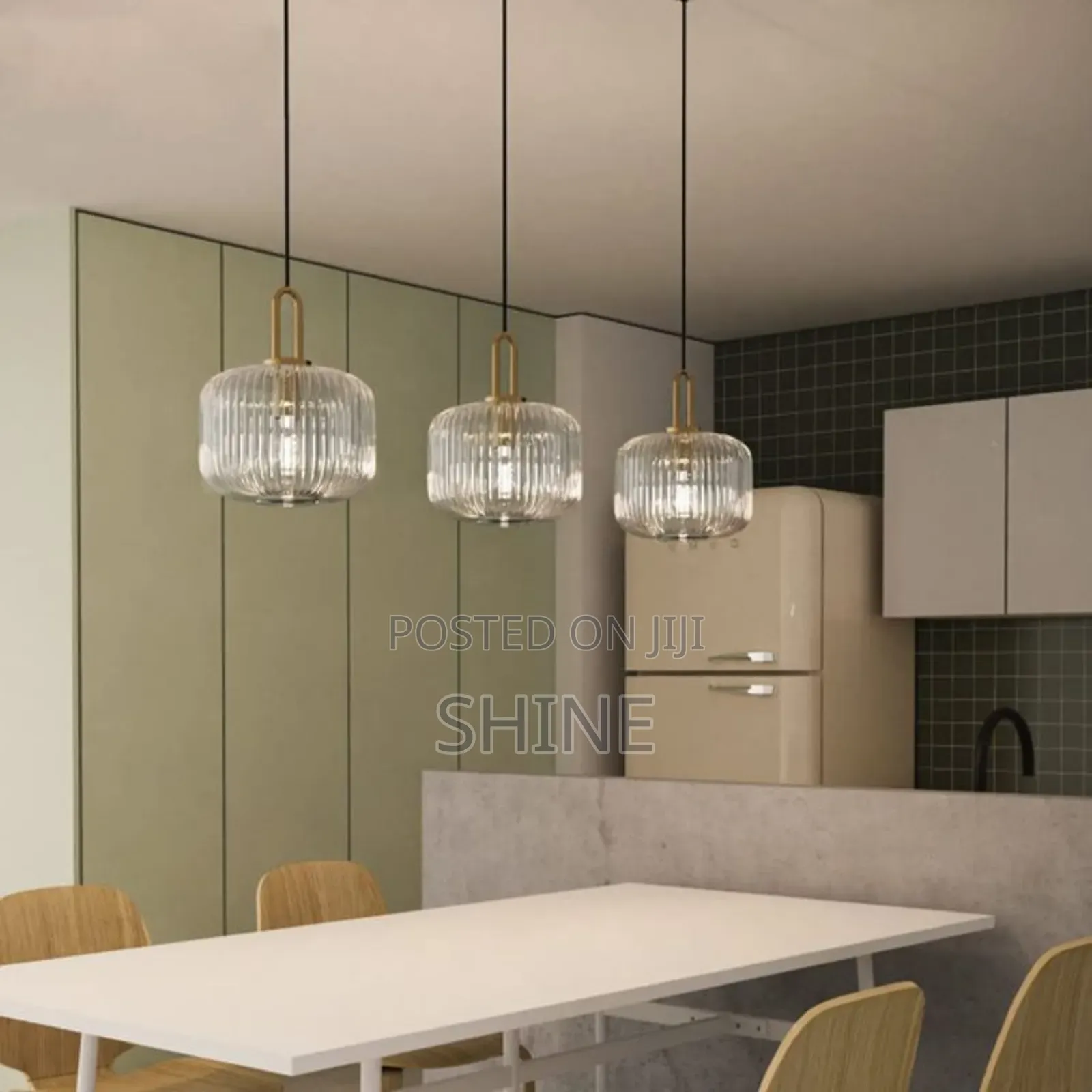 Fluted Glass Pendant Light