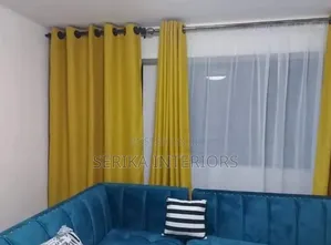 Yellow Golden Curtains Curtains Environmental Friendly Mastered