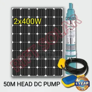 50 Metres Head 48v - 1" Delivery 800w Submersible Solar Pump Complete