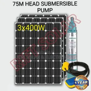 75 Metres Head Submersible Pump - 1" Outlet - 1200 Watts Solar Panels