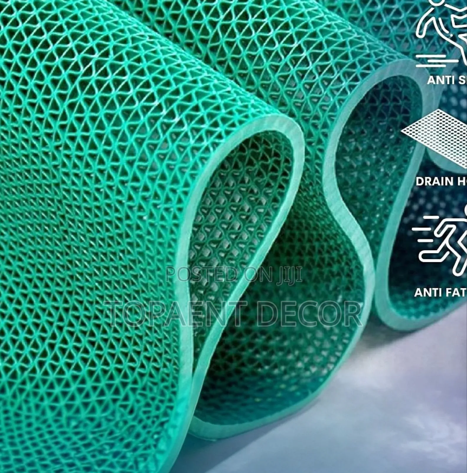 Green  Comfort With Extra Grip Perforated Pvc Antislip Mats