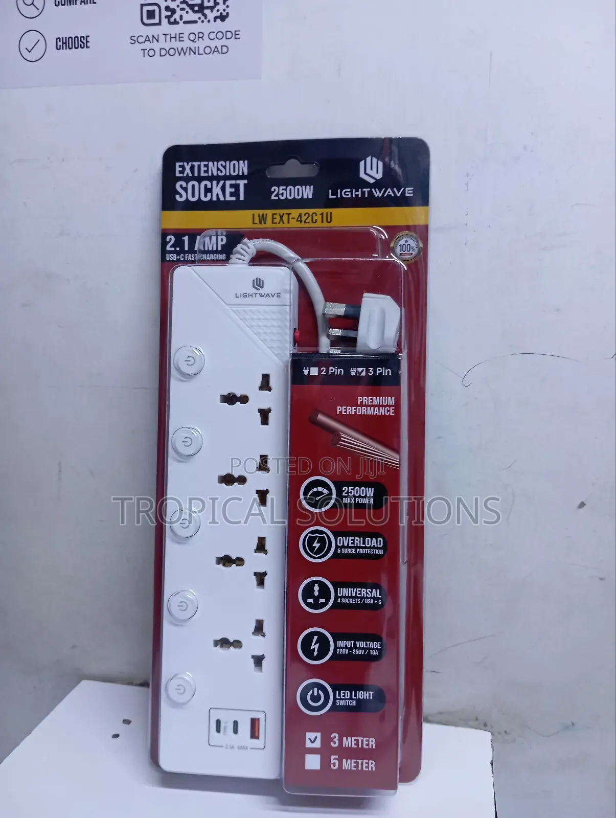 Light Wave Extension Socket 2500w Lw Ext - 42c 1u