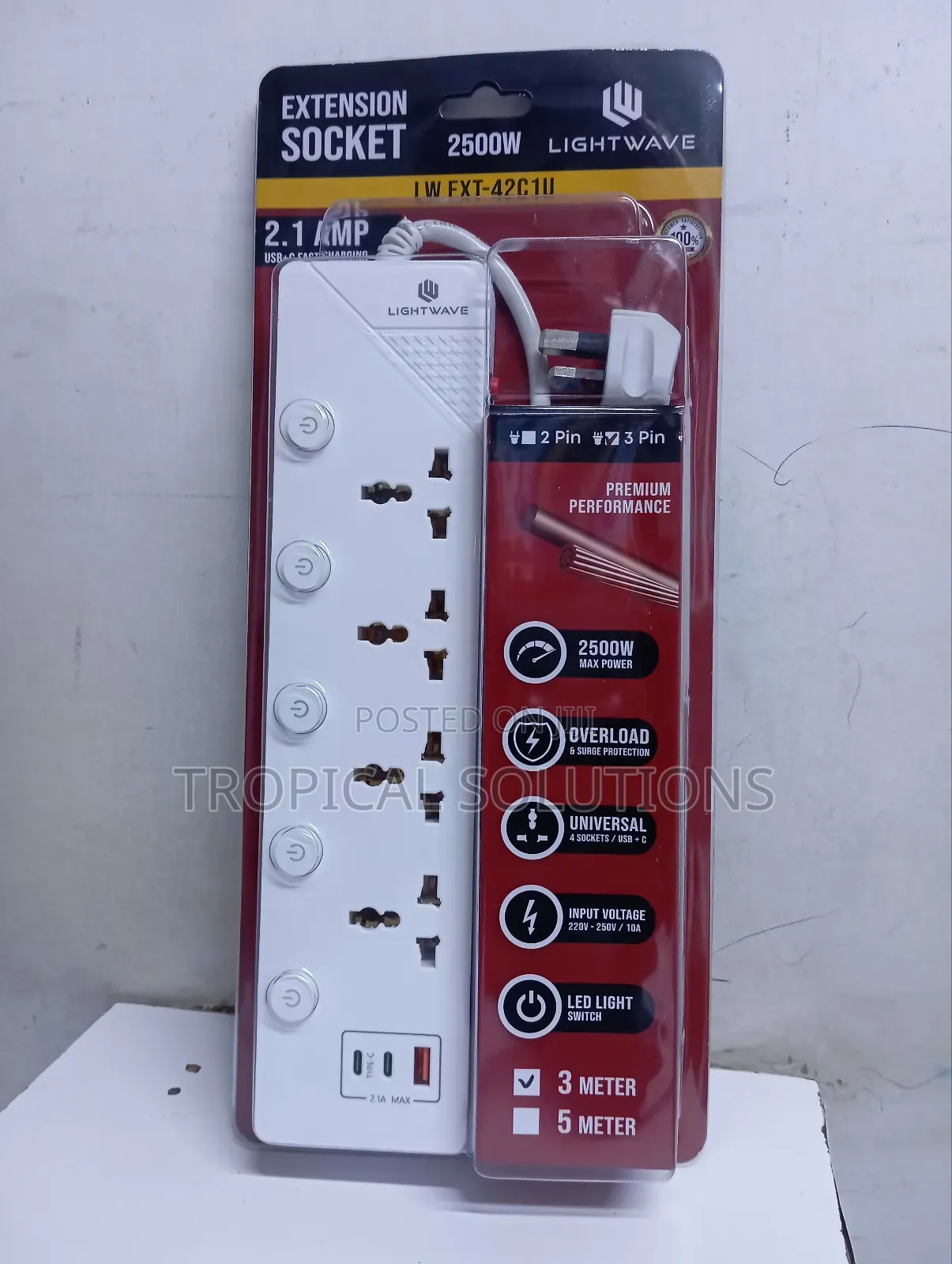 Light Wave Extension Socket 2500w Lw Ext - 42c 1u