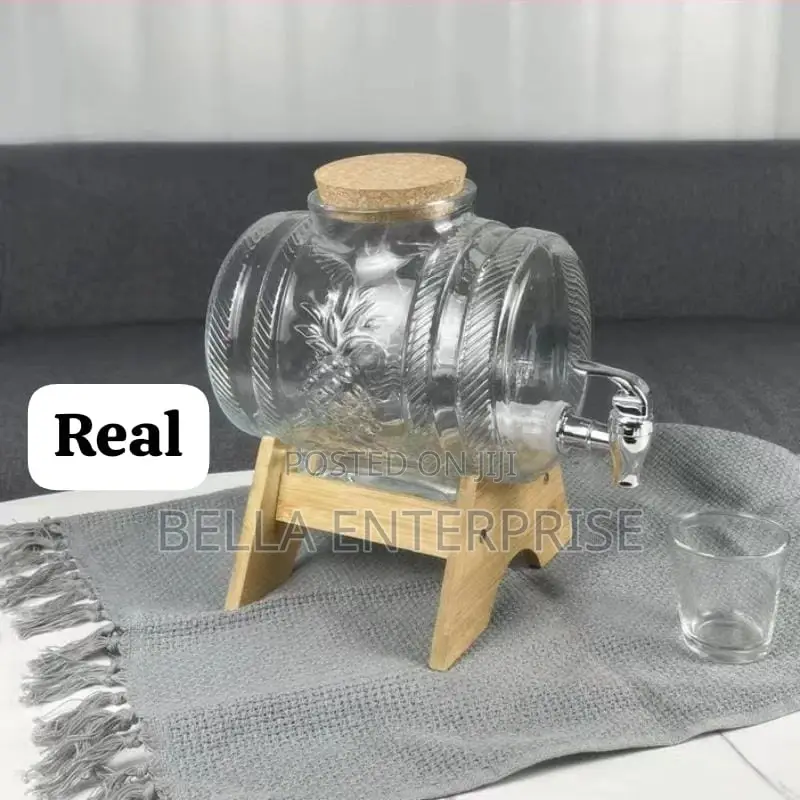 New Arrival5l Horizontal Glass Drum Barrel Dispenser