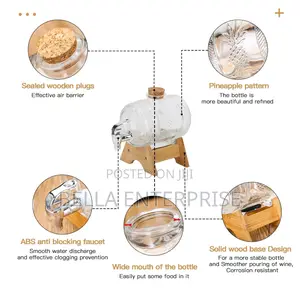 New Arrival5l Horizontal Glass Drum Barrel Dispenser