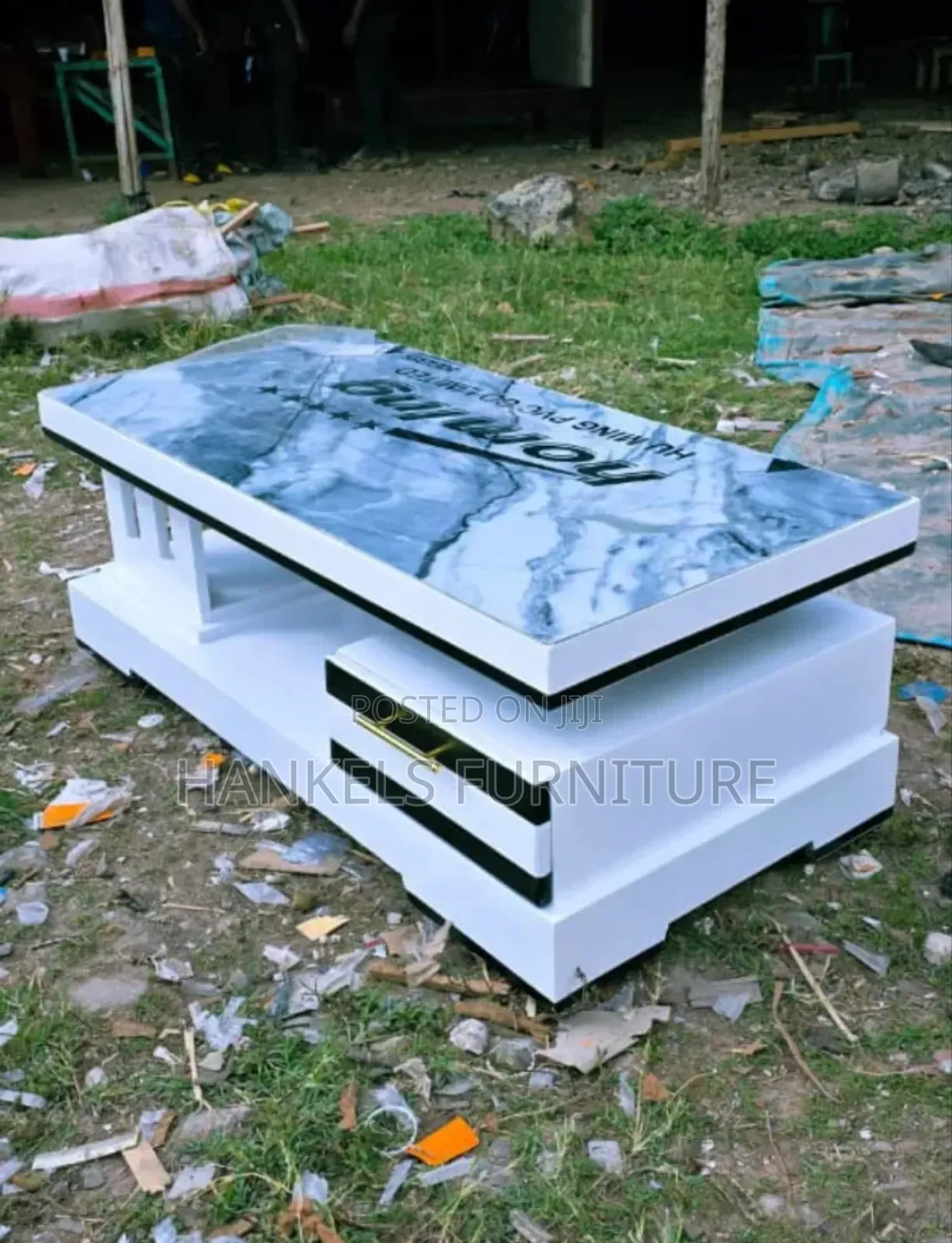 Contemporary Marble Coffee Table for Living Room