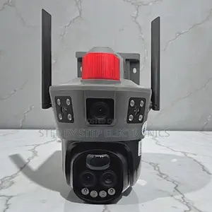 360-Degree Rotation Dual Lens Loud Speaker Siren Electric Camera