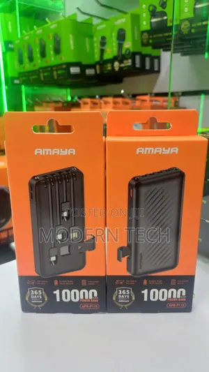 “Amaya 10000mah Power Bank Apb-P119 With Built-in Cables