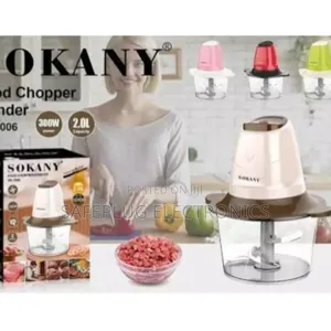Sokany 2l Chopper - Chop/Blend/Grind - 500w Motor | 1-Year Warranty