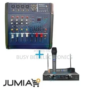 Max 4 Channel Powered Mixer + Digital Wireless Microphone