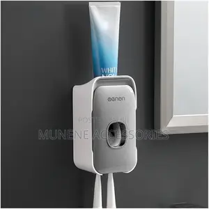 Automatic Toothpaste Dispenser Squeezer Toothbrush Holder Wall Mounted