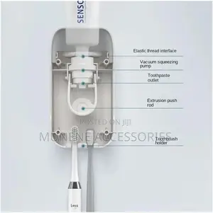 Automatic Toothpaste Dispenser Squeezer Toothbrush Holder Wall Mounted