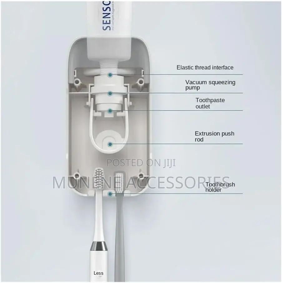 Automatic Toothpaste Dispenser Squeezer Toothbrush Holder Wall Mounted