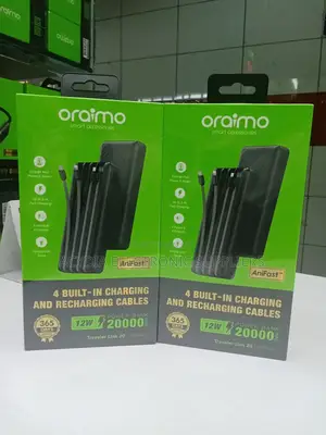 Oraimo Traveller Link 20 12w 20000mah Power Bank With Inbuilt Cable