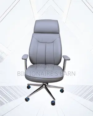 Executive Leather Chair for Offices — Neat Look, Strong Chrome Base