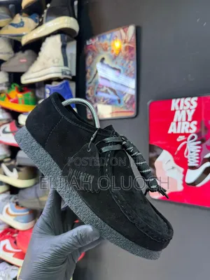 Black Suede Clarks Originals Wallabace.