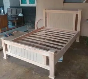White Wooden Slat Bed Size 5 by 6