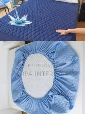Blue Mattress Covers With a Waterproof Backing for Liquid Protection