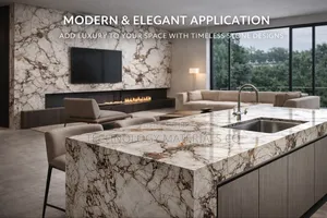 Calacatta Viola Sintered Stone Slab-Modern Kitchen Wall Finish