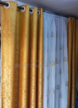 Gold Curtain Quality Material and Matching Sheers