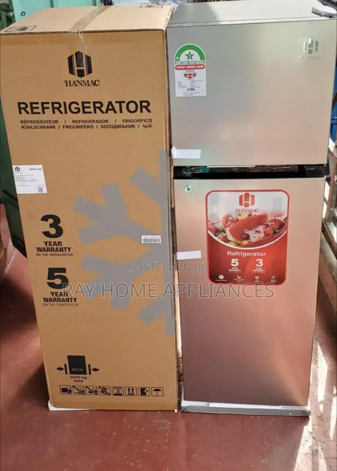 173litres Double Door Refrigerator Hanmac Silver