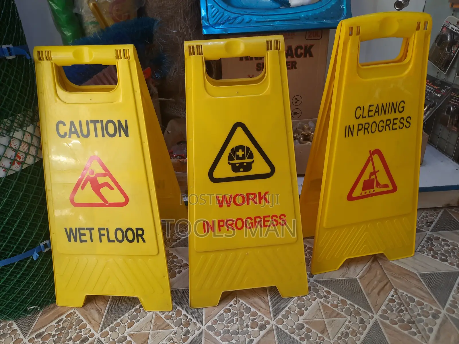 Safety/Caution Signs (Wet Floor, Work in Progress)