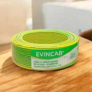 Evin Yellow Green 2.5mm Solid Copper Wire Flame Resistant Wiring Cable