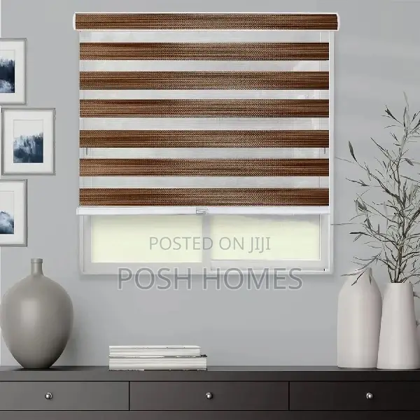 Layered Shared Zebra Window Blinds