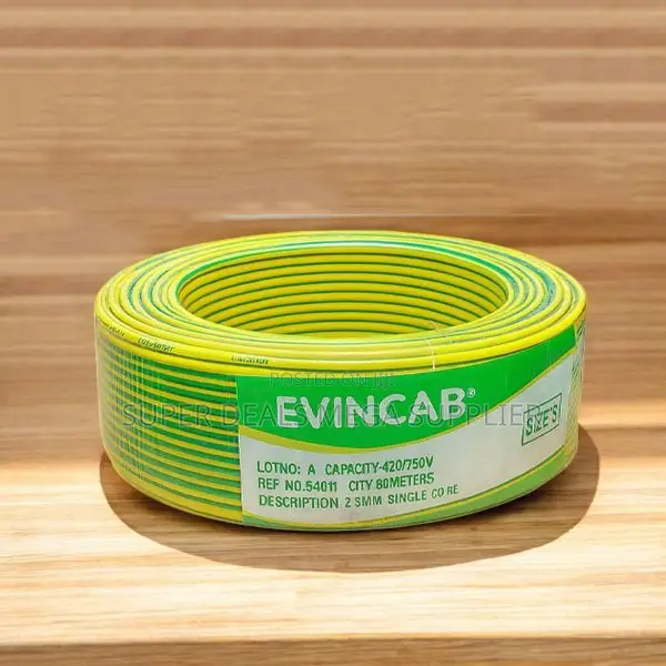 Long Lasting Yellow Green 2.5mm Single Core Electrical Wiring Cable